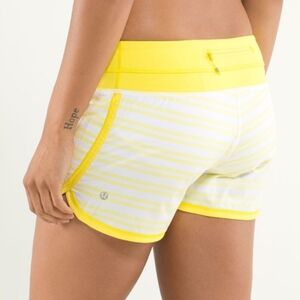 lululemon athletica Groovy Run Short - Yellow Stripe